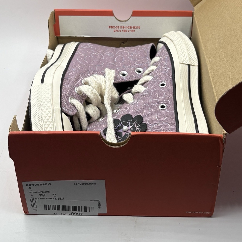 Converse Chuck 70 Gradient Flowers Hi‎ Top Sneakers Orchid Dust/Egret/Black Sz 6 - Picture 7 of 10